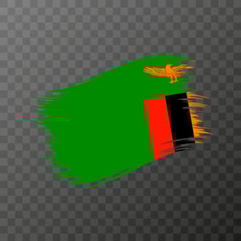 Zambia national flag. Grunge brush stroke. vector
