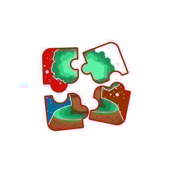puzzle tree icon or logo in flat design vector