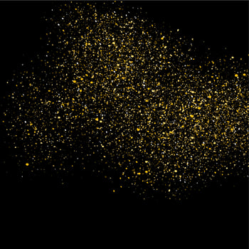Golden glitter shine texture on a black background. Golden explosion of Confetti. Golden abstract particles on a dark background. Isolated Holiday Design elements. Vector illustration.