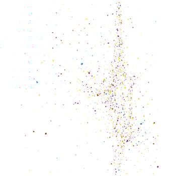Colorful glitter shine texture on a white background. Colorful explosion of Confetti. Colorful abstract particles on a light background. Isolated Holiday Design elements. Vector illustration.