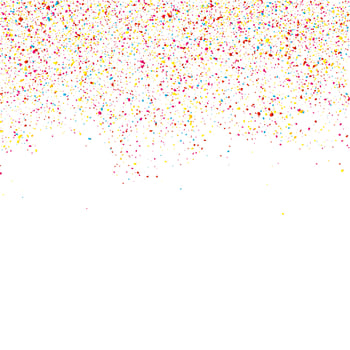 Colorful glitter shine texture on a white background. Colorful explosion of Confetti. Colorful abstract particles on a light background. Isolated Holiday Design elements. Vector illustration.