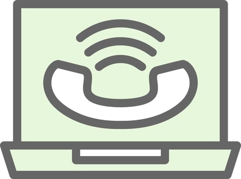 Online Call Vector Icon Design