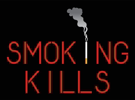Smoking kills. Warning sign vector