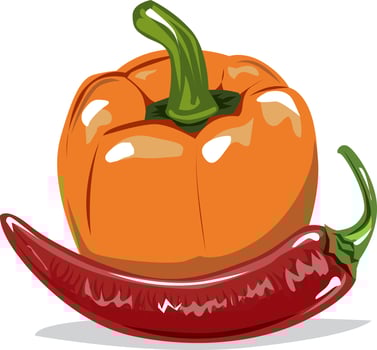 Vector illustration of vegetables and fruits