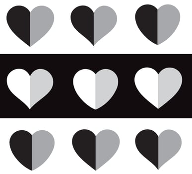 Collection of heart illustrations, Love symbol icon set vector