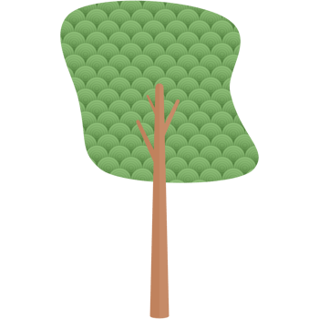 Flat Circle Themed Tree Nature Aesthetic Collection Set png