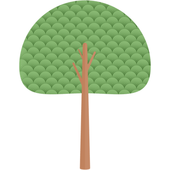 Flat Circle Themed Tree Nature Aesthetic Collection Set png