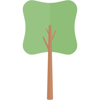 Flat Tree Nature Aesthetic Collection Set png
