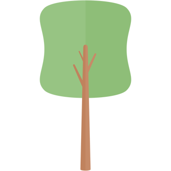 Flat Tree Nature Aesthetic Collection Set png