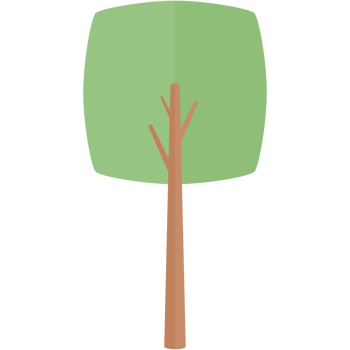Flat Tree Nature Aesthetic Collection Set png
