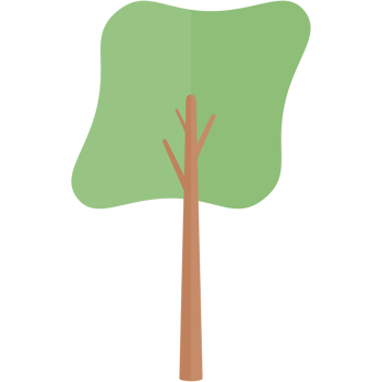 Flat Tree Nature Aesthetic Collection Set png