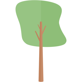 Flat Tree Nature Aesthetic Collection Set png