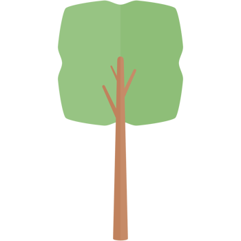 Flat Tree Nature Aesthetic Collection Set png