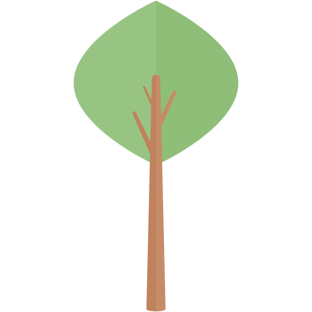 Flat Tree Nature Aesthetic Collection Set png
