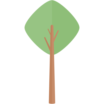 Flat Tree Nature Aesthetic Collection Set png