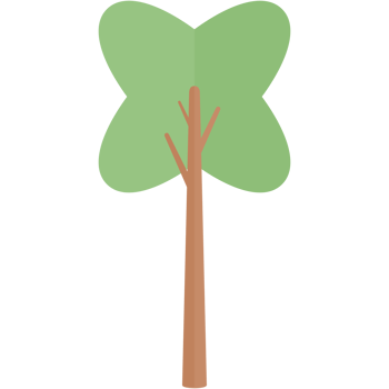 Flat Tree Nature Aesthetic Collection Set png