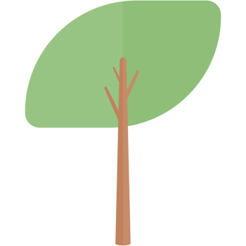 Flat Tree Nature Aesthetic Collection Set png