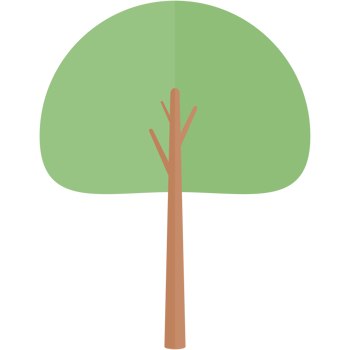 Flat Tree Nature Aesthetic Collection Set png