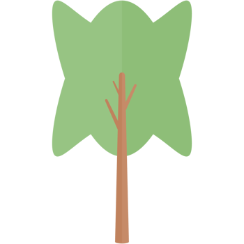 Flat Tree Nature Aesthetic Collection Set png