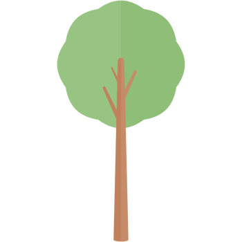 Flat Tree Nature Aesthetic Collection Set png