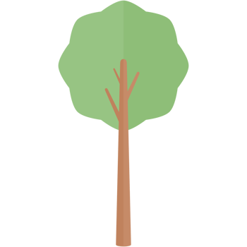 Flat Tree Nature Aesthetic Collection Set png