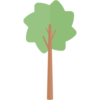 Flat Tree Nature Aesthetic Collection Set png