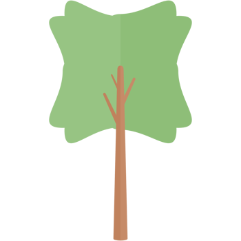 Flat Tree Nature Aesthetic Collection Set png