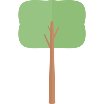 Flat Tree Nature Aesthetic Collection Set png