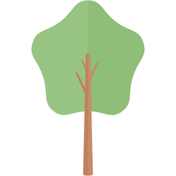 Flat Tree Nature Aesthetic Collection Set png
