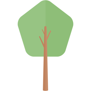 Flat Tree Nature Aesthetic Collection Set png