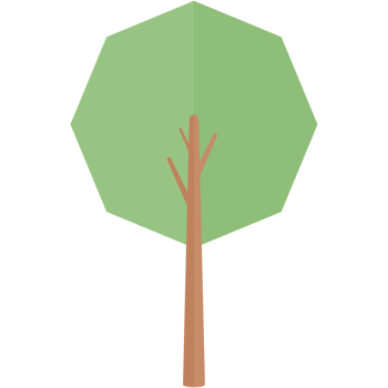 Flat Tree Nature Aesthetic Collection Set png