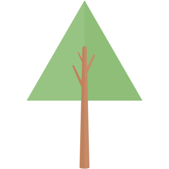 Flat Tree Nature Aesthetic Collection Set png