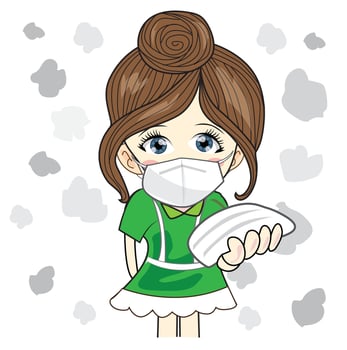 Vector illustration stop covid icon symbols characters cute cartoon