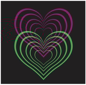 Collection of heart illustrations vector