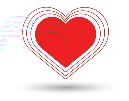 Collection of heart illustrations vector
