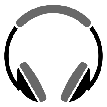 Flat Headphone Icon on Transparent Background png