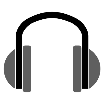Flat Headphone Icon on Transparent Background png