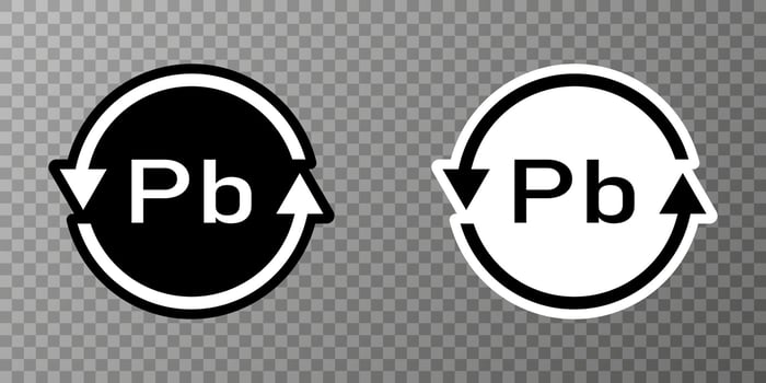 Battery recycle pb, vector illustration, sign.