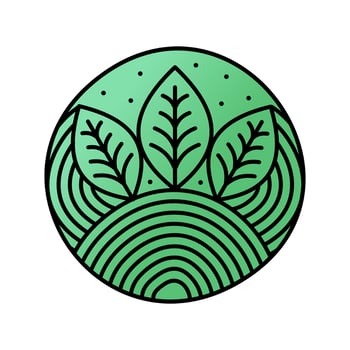 Mono line leaf logo vector