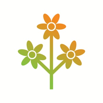Unique Flower Vector Glyph Icon
