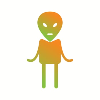 Unique Alien II Vector Glyph Icon