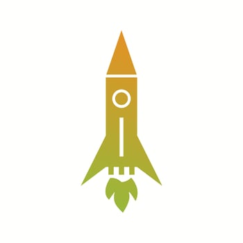 Unique Rocket II Vector Glyph Icon