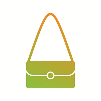 Unique Shoulder Bag Vector Glyph Icon