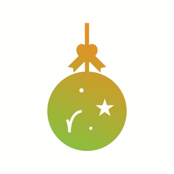 Unique Christmas Ball Vector Glyph Icon
