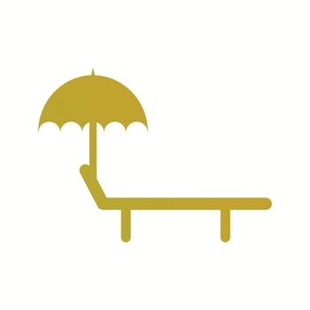 Unique Sunbathing Chair Vector Glyph Icon