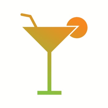 Unique Cocktail Vector Glyph Icon
