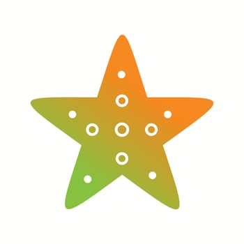 Unique Starfish Vector Glyph Icon
