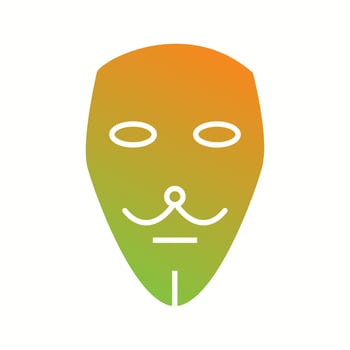Unique Two Masks Vector Glyph Icon