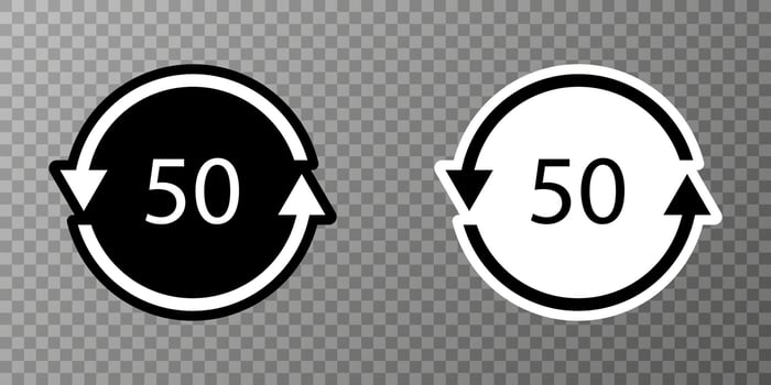 Bio material recycling code 50 FOR. Vector Illustration