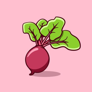 cute beetroot illustration in cartoon style on isolated background vector
